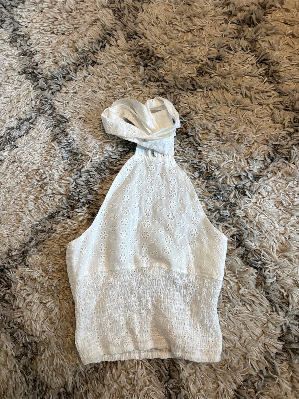 Peppermayo White Eyelet Halter Tank Top - Picture 3 of 4